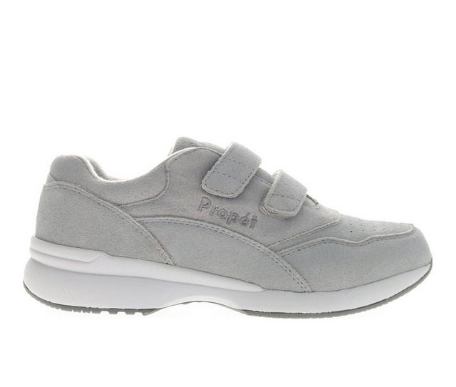 Women's Propet Tour Walker Strap Sneakers in Grey Suede color
