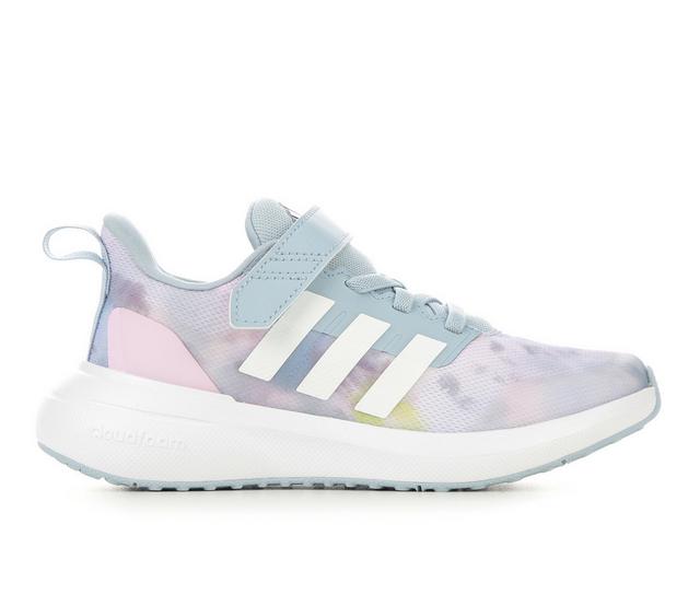Girls' Adidas Little Kid Fortarun 2.0 Running Shoes in Blu/Wht/Orchid color