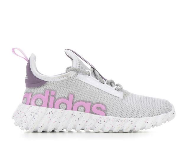 Girls' Adidas Little Kid & Big Kid Kaptir 3.0 Running Shoes in Gy/Lilac/Violet color