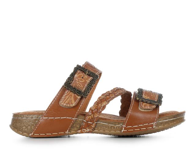 Women's L'Artiste Astra Footbed Sandals in Tan color