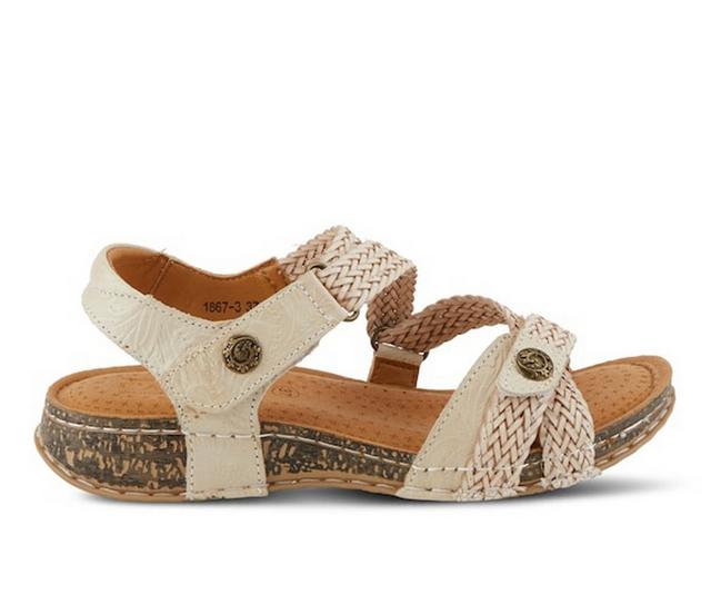 Women's L'Artiste Atira Footbed Sandals in Beige color