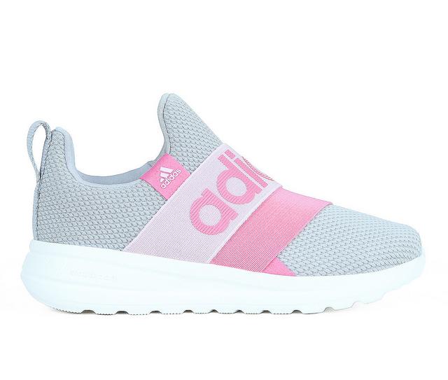 Girls' Adidas Little Kid & Big Kid Lite Racer Adapt 6.0 Running Shoes in Grey/Pink color