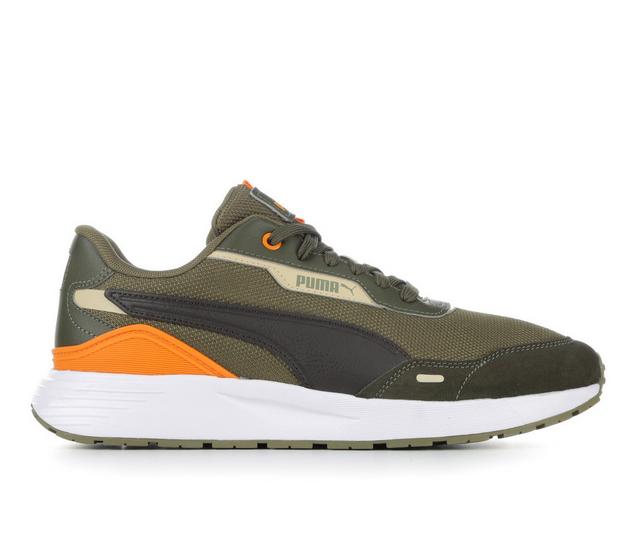 Men's Puma Runtamed Plus Sneakers in Olive/Blk/Ornge color