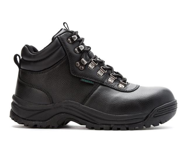 Men's Propet Shield Walker Waterproof Work Boots in Black color