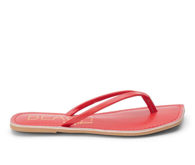 Women's Beach by Matisse Bungalow Flip-Flop Sandals in Red color