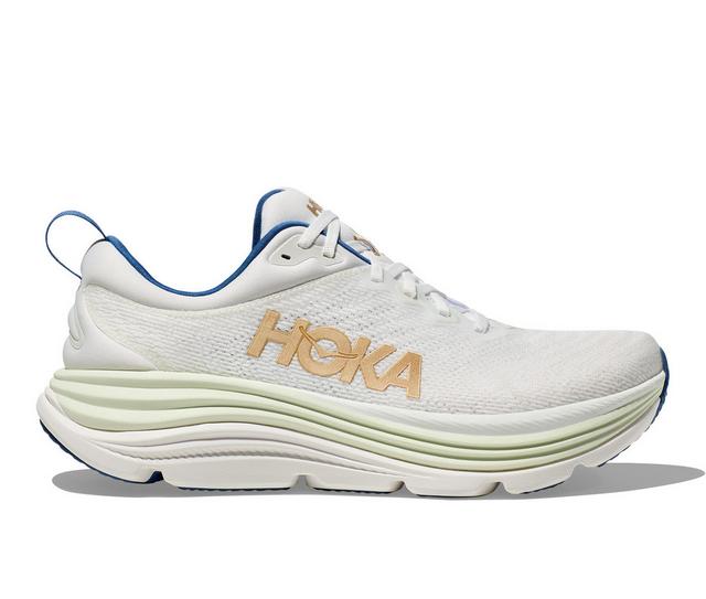 Men's Hoka Gaviota 5 Running Shoes in Frost/Gold color