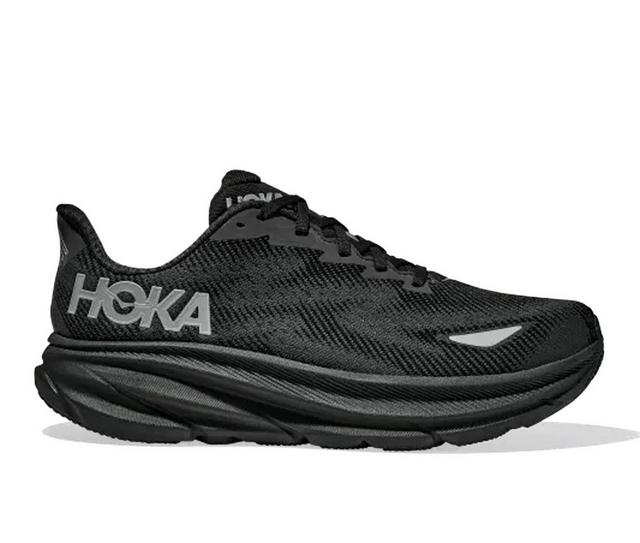 Men's Hoka Clifton 9 GTX Running Shoes in Black Black color