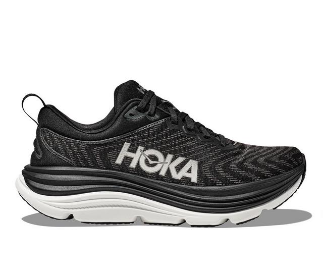 Women's Hoka One One Gaviota 5 Running Shoes in Black/White color