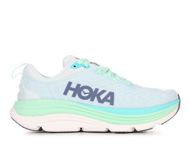 Women's Hoka Gaviota 5 Running Shoes in Snow Melt color