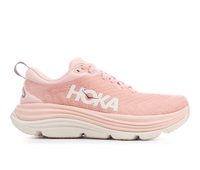 Women's Hoka Gaviota 5 Running Shoes in Rose Latte color