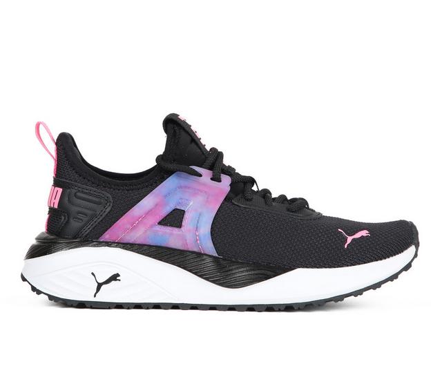 Girls' Puma Big Kid Pacer 23 Jr Running Shoes in Blk/Wht/Pink color