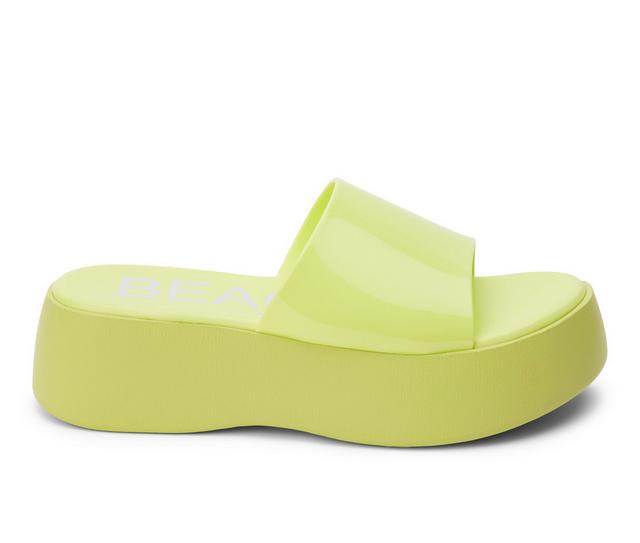 Women's Beach by Matisse Solar Platform Sandals in Lime color