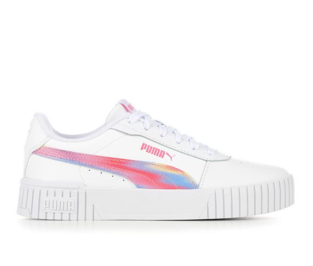 Girls' Puma Big Kid Carina 2.0 Groove Jr Sneakers in White/Pink/Blue color