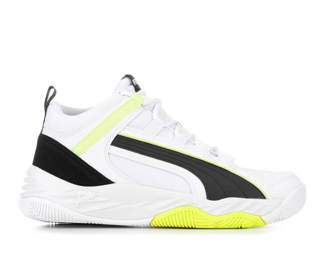 Men's Puma Rebound Future Sneakers in Wht/Blk/Lim Evo color