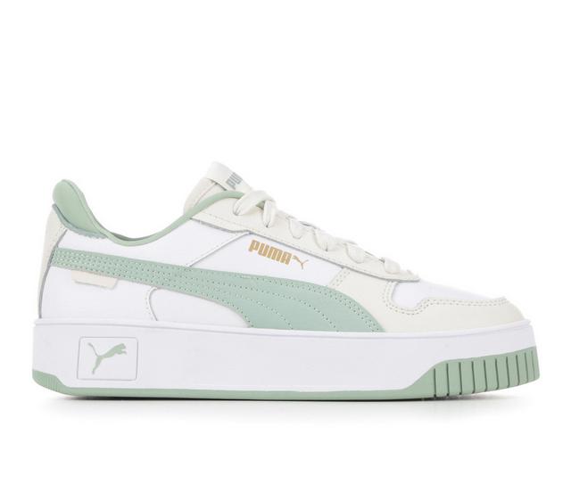 Women's Puma Carina Street Sneakers in Cream/Wht/Green color