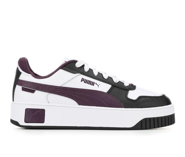 Women's Puma Carina Street Sneakers in Purp/Blk/Wht color