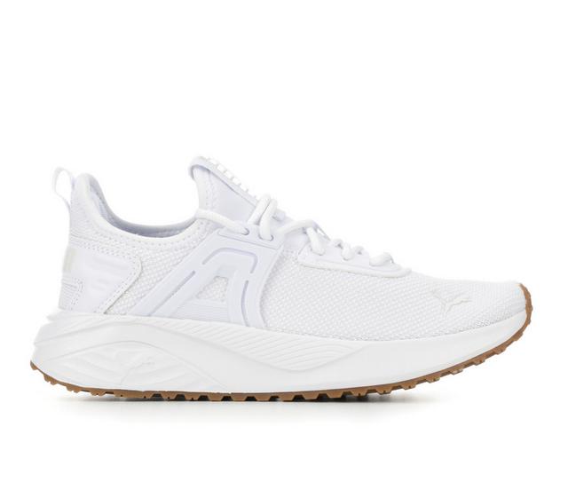 Women's Puma Pacer 23 Fashion Running Sneakers in White/Gum color