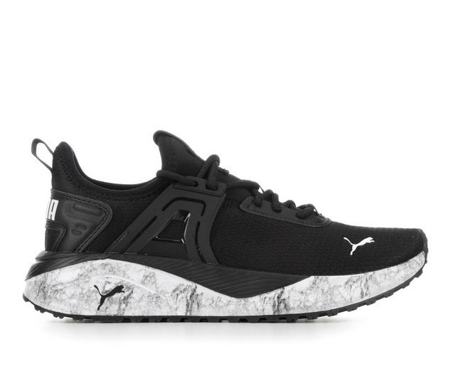 Women's Puma Pacer 23 Fashion Running Sneakers in Black/Marble color