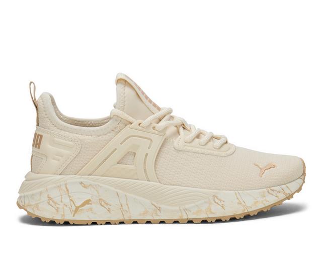 Women's Puma Pacer 23 Fashion Running Sneakers in Iv/Gld Marble color