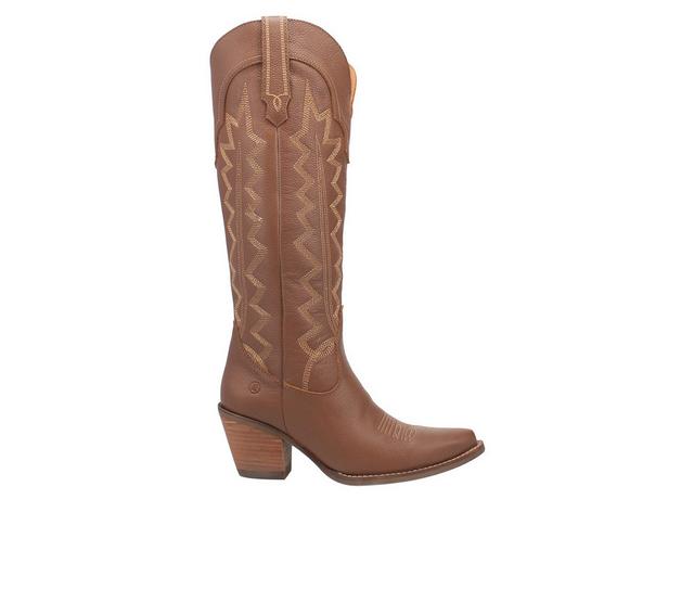 Women's Dingo Boot High Cotton Western Boots in Brown color