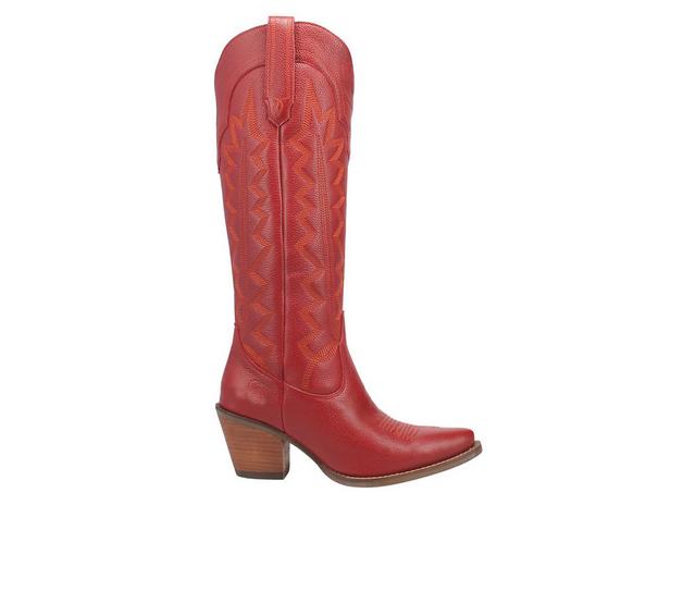 Women's Dingo Boot High Cotton Western Boots in Red color