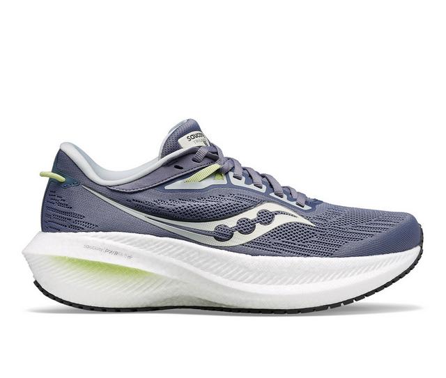 Women's Saucony Triumph 21 Running Shoes in Iris/Fern color