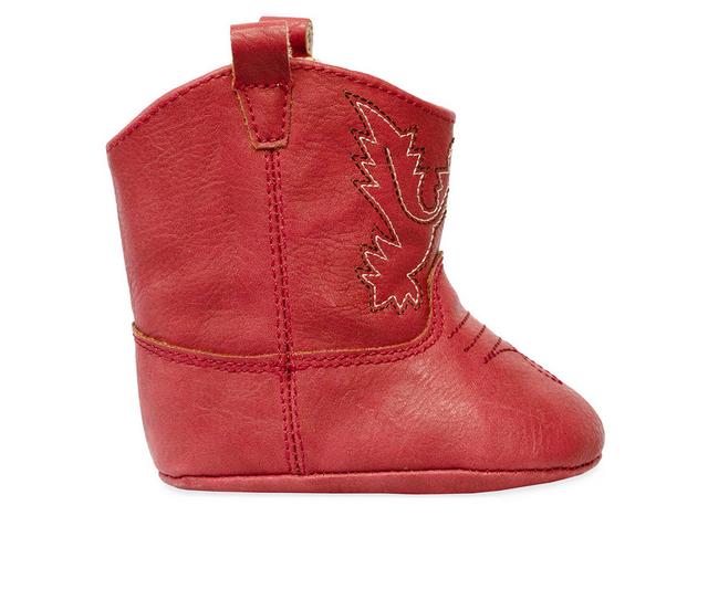 Kids' Baby Deer Infant Miller Crib Western Boots in Red color