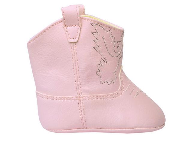 Kids' Baby Deer Infant Miller Crib Western Boots in Pink color