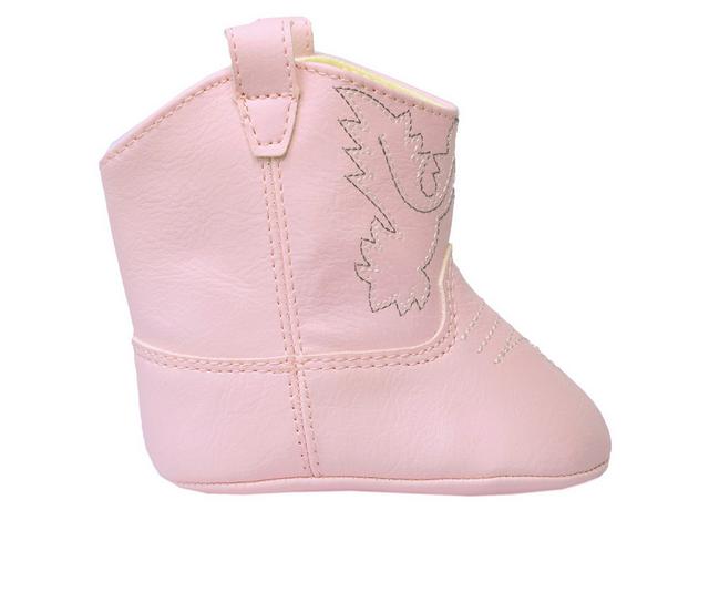 Kids' Baby Deer Infant Miller Crib Western Boots in Pink color
