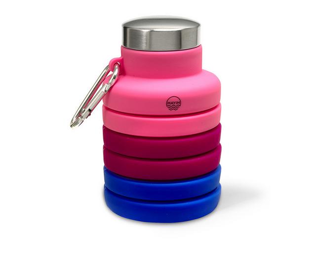 MAYIM HYDRATION Retractable Ombre Waterbottle in PINK/BURGANDY color