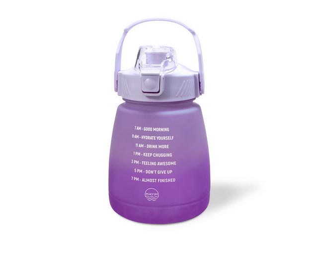 MAYIM HYDRATION Short Motivational Water Bottle in Lilac-Lavender color