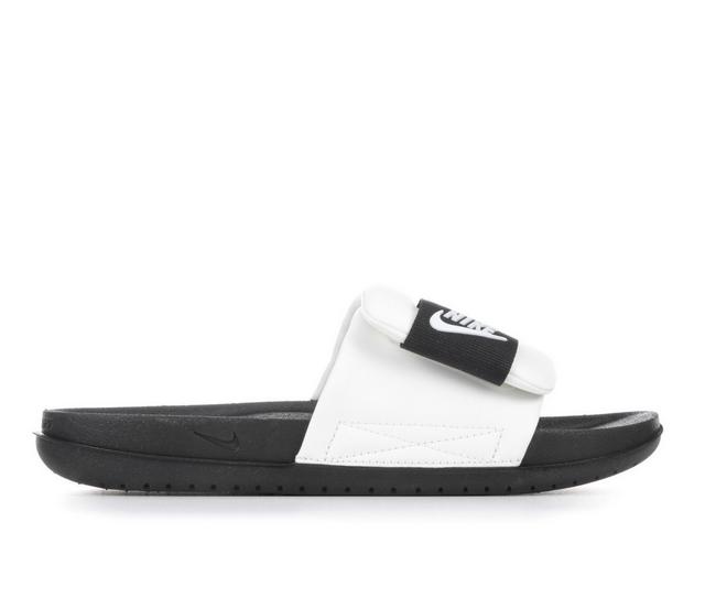 Men's Nike Offcourt Adjust Slide Sport Slides in White/White/Blk color
