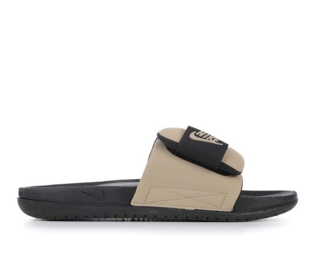 Men's Nike Offcourt Adjust Slide Sport Slides in Khaki/Black color