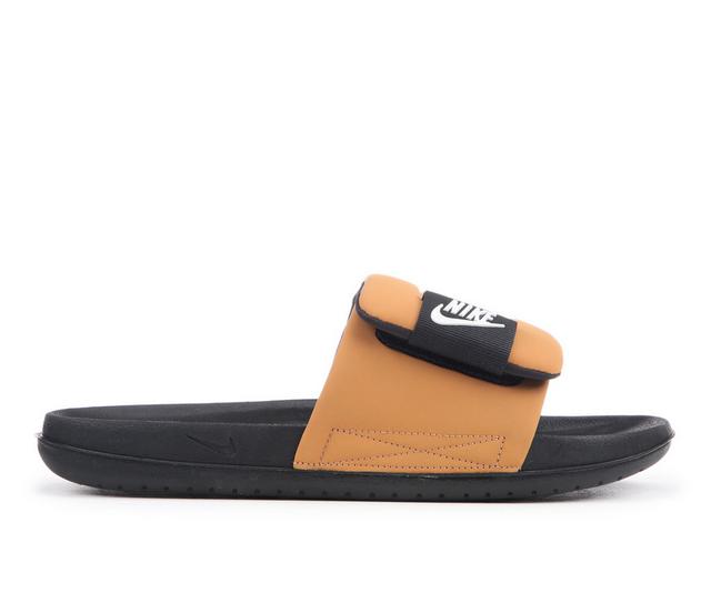 Men's Nike Offcourt Adjust Slide Sport Slides in Flax/Sail Black color