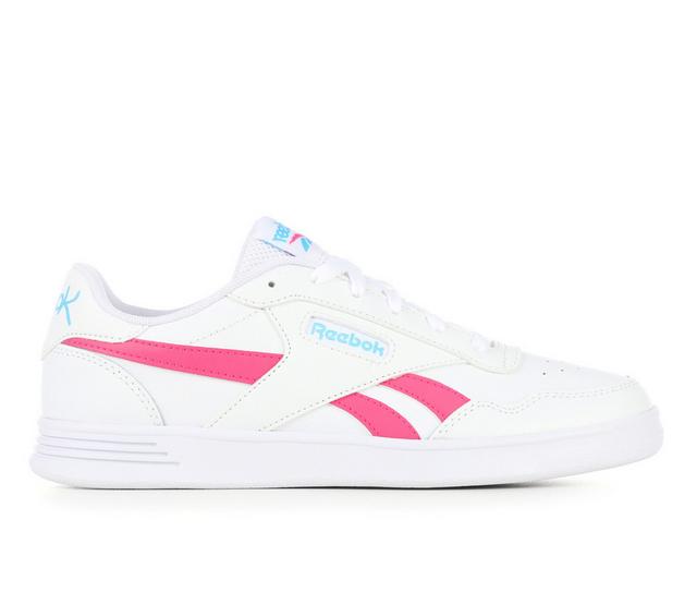 Women's Reebok Court Advance Sneakers in White/Pink/Blue color