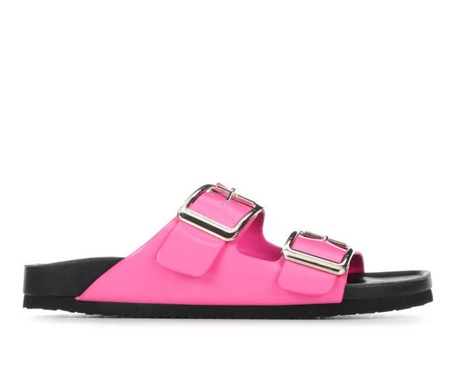 Women's Madden Girl Bodie Footbed Sandals in Hot Pink Box color