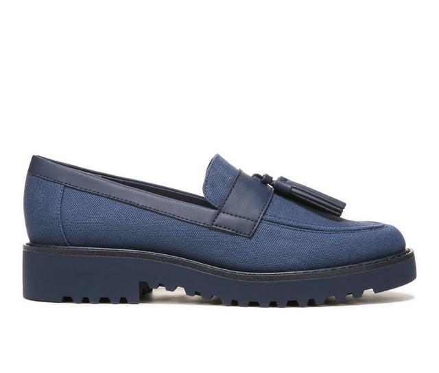 Women's Franco Sarto Carolynn 9 Platform Loafers in Navy Blue color