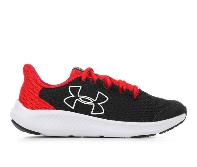 Boys' Under Armour Charged Pursuit 3 Gradeschool Boys Running Shoes in Black/Red color