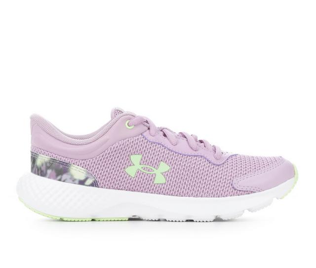 Girls' Under Armour Big Kid Charged Escape 4 Print Gradeschool Running Shoes in Orchd/Lime/Lime color