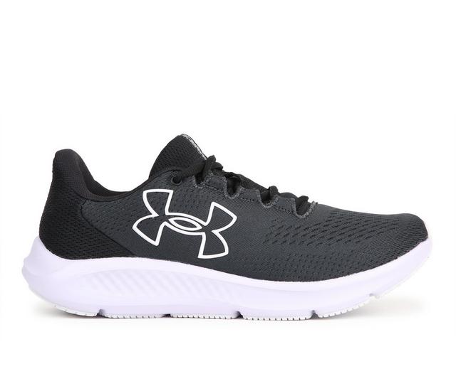 Women's Under Armour Charged Pursuit 3 BL Running Shoes in Black/Purp color