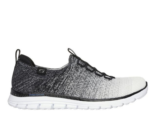 Women's Skechers 104503 LUMINATE Training Shoes in White/blk color