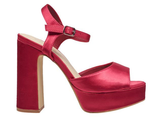 Women's H Halston Harbour Platform Dress Sandals in Hot Pink color