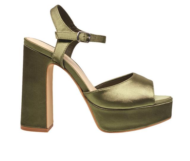 Women's H Halston Harbour Platform Dress Sandals in Olive color