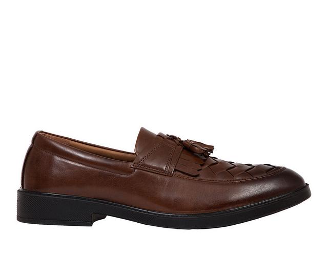 Men's Deer Stags Borough Dress Loafers in Brown color