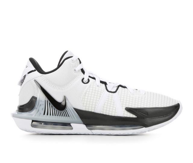 Men's Nike Lebron Witness VII TB Basketball Shoes in White/Black 100 color