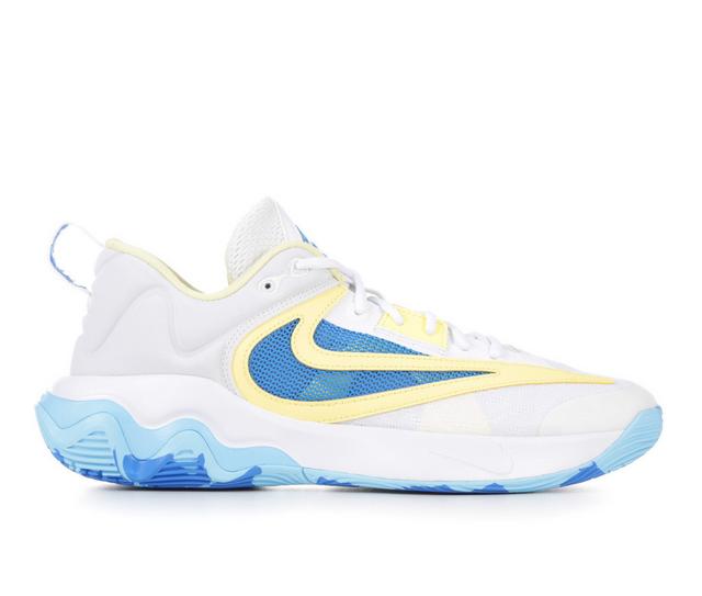 Men's Nike Giannis Immortality 3 Basketball Shoes in Wht/Blu/Ylw 101 color