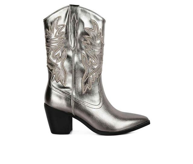 Women's London Rag Dixon Western Boots in Pewter color