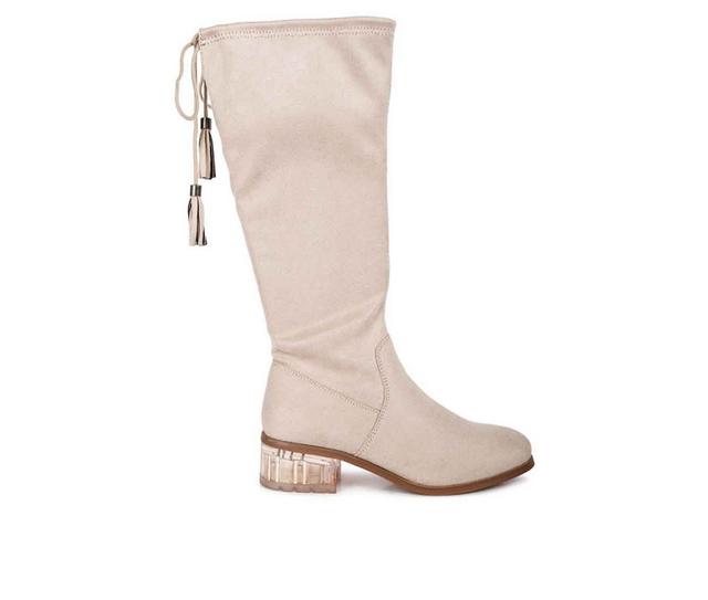 Women's London Rag Francesca Knee High Boots in Beige color