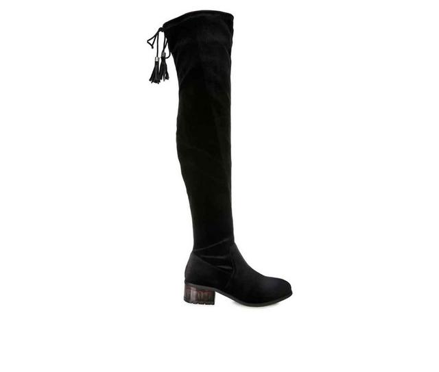 Women's London Rag Rumple Knee High Boots in Black color