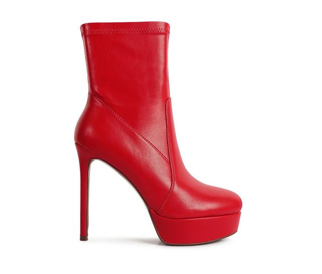 Women's London Rag Rossetti Heeled Booties in Cognac color